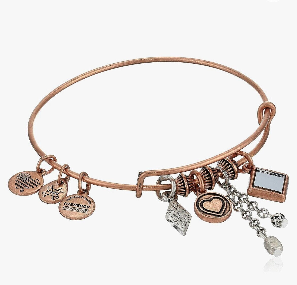 Alex and Ani - Love Cluster Charm Bangle Bracelet in Rafaelian Rose Gold Finish