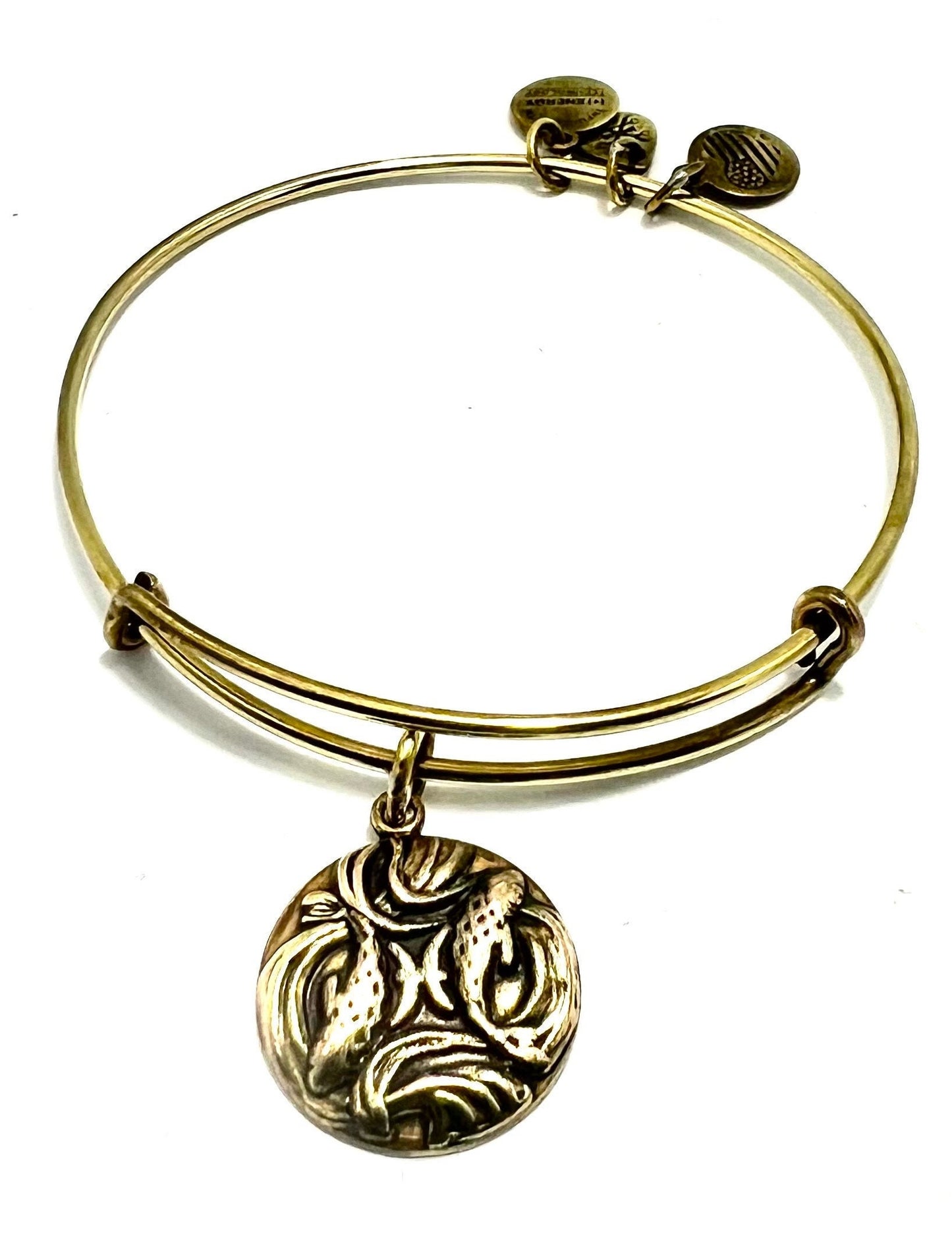 Alex and Ani - Pisces Zodiac Charm (February 19 - March 20) Wear for Balance + Creativity, Rafaelian Gold Bangle Bracelet