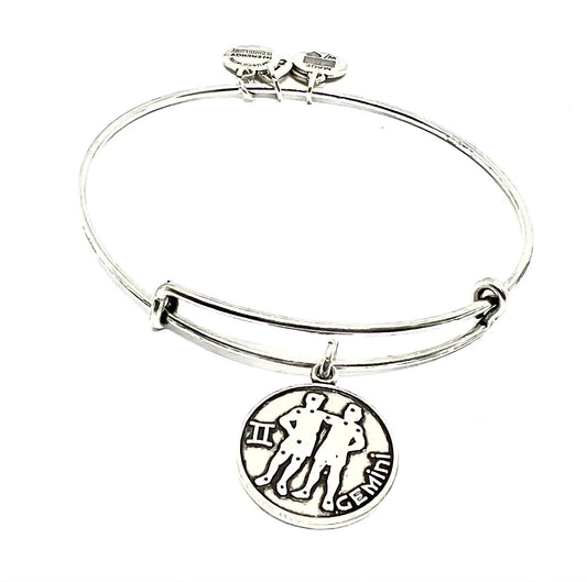 Alex and Ani - Gemini, May 21 - June 20, Zodiac Charm Bangle Rafaelian Silver/Gold, Stackable, Adjustable, Collectable, Gift for Her