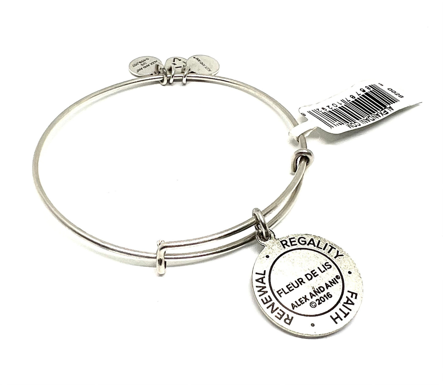 Alex and Ani - Fleur de Lis Charm Bangle Rafaelian Silver is NWT, Rafaelian Gold is EUC, Stackable, Collectable Bracelet, Gift for Her