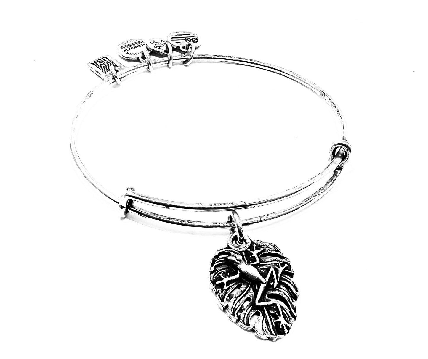 Alex and Ani - Tree Frog Charity by Design, Frog on a Leaf, Rafaelian Silver