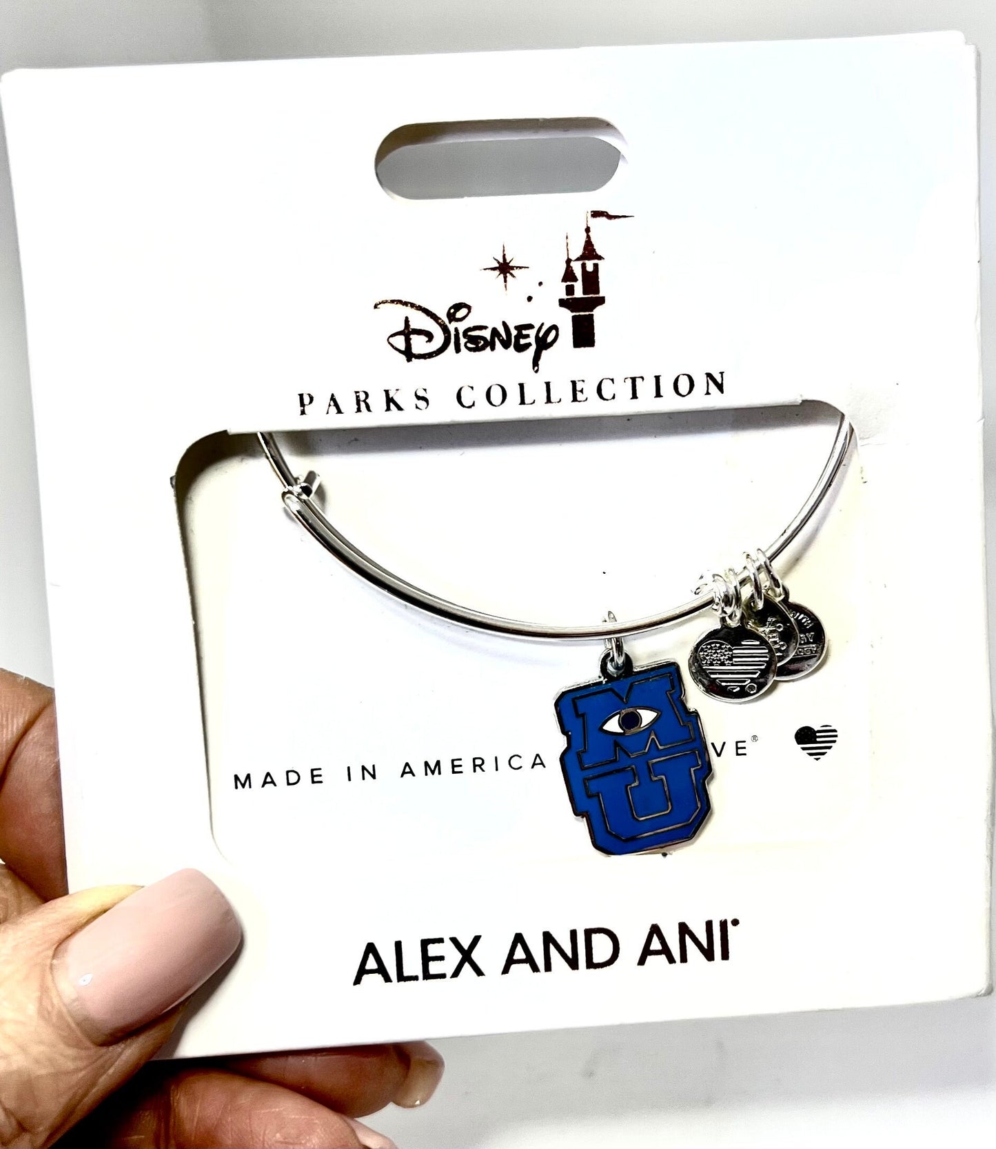 Alex and Ani - Disney Exclusive Monster University Bangle Bracelet, Shiny Silver, NWT + in the Box, Collectable Gift for Her