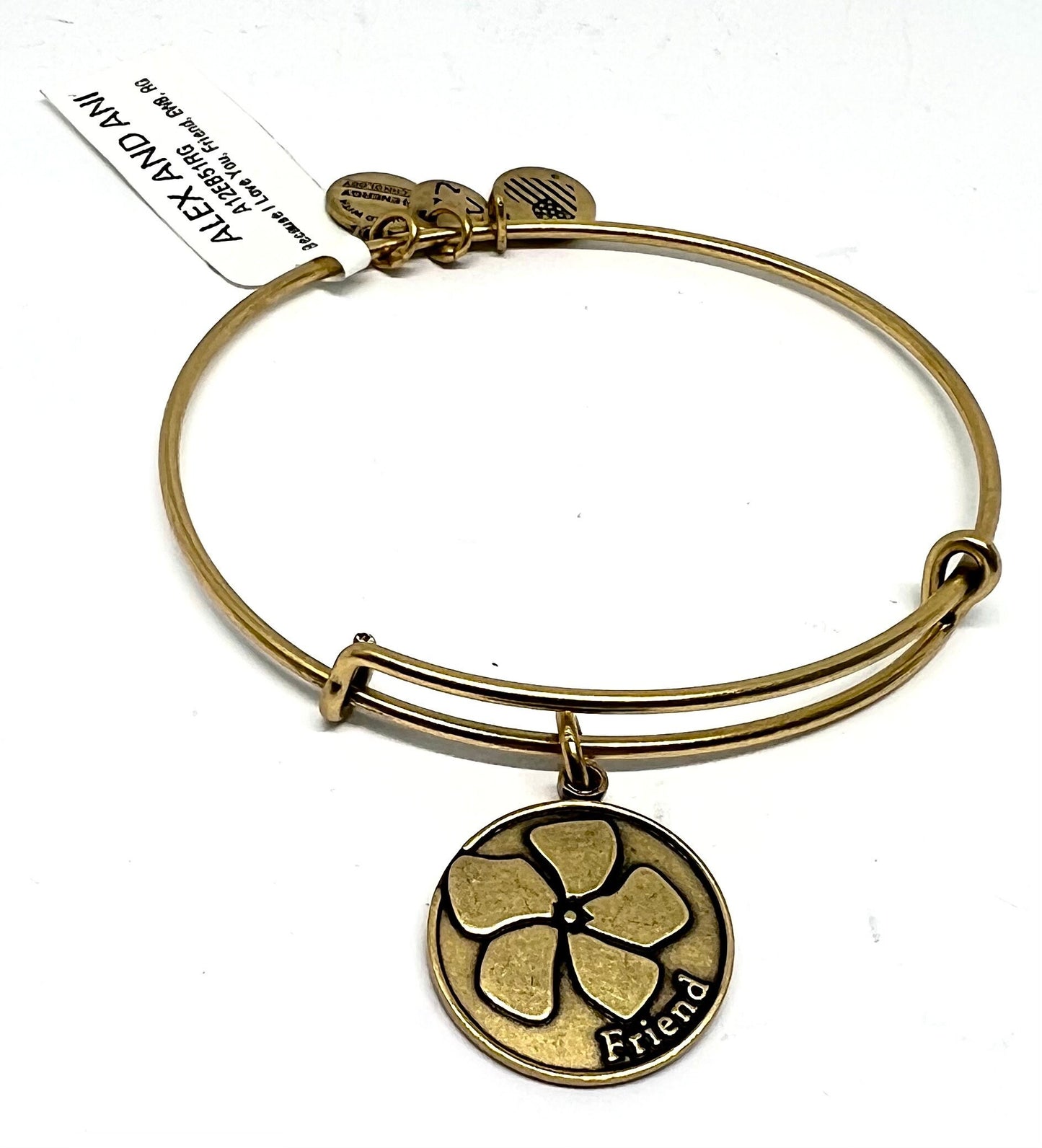 Alex and Ani - “Friend” Charm in Rafaelian Silver or Rafaelian Gold Bangle Bracelet, for Your BFF, Collectable Gift for Her, NWT+ White Card