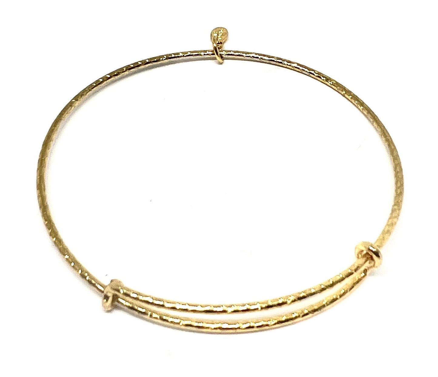 Classic Rafaelian Gold, Textured Silver Slide Bangles, Adjustable Bracelet, Collectable Gift for Her, Add Your Own Charms