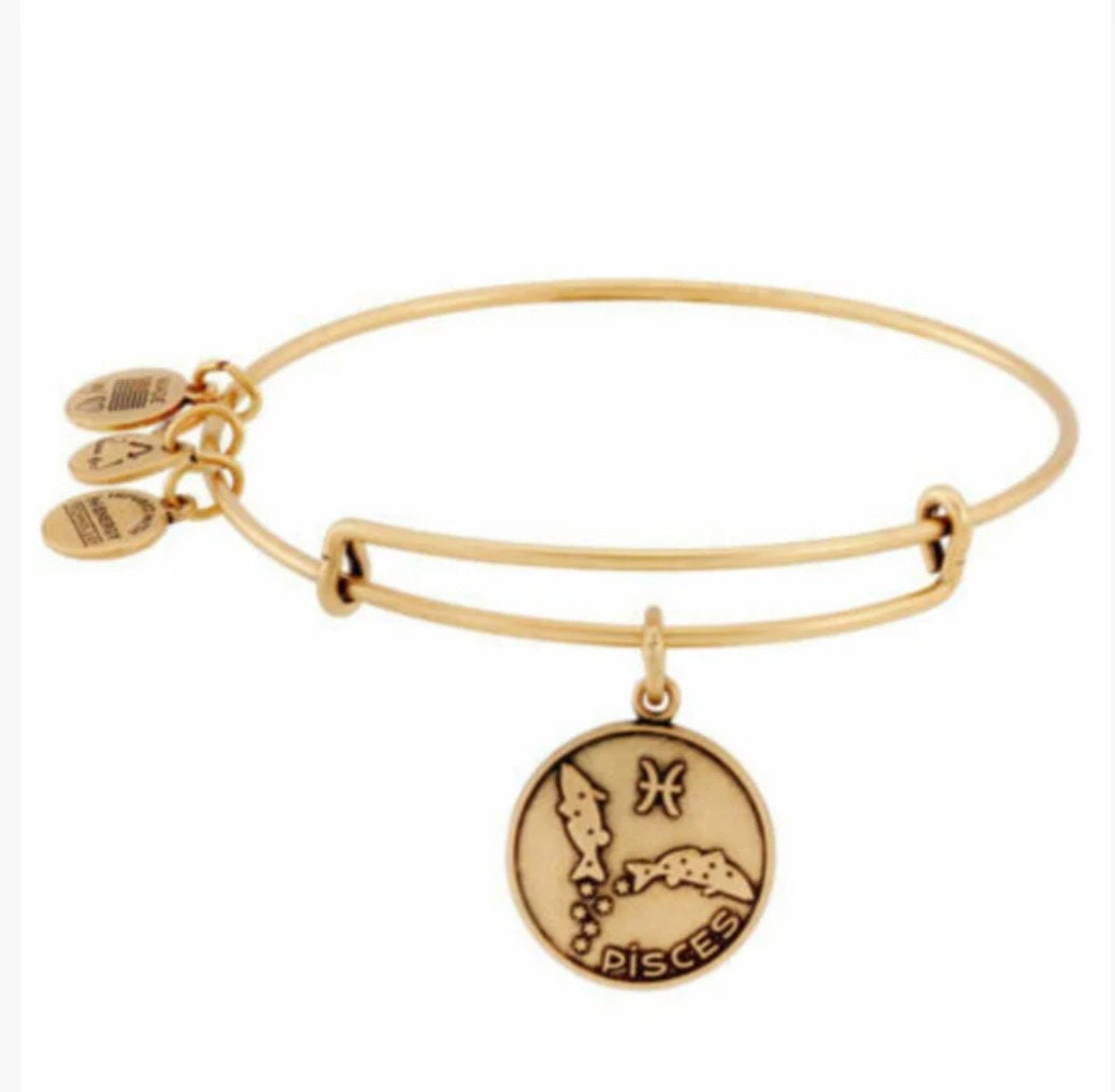 Alex and Ani - Pisces (Pair Of Fish) Zodiac Charm (February 19 - March 20) Wear for Balance + Creativity, 2 Styles, Collectable Gift for Her