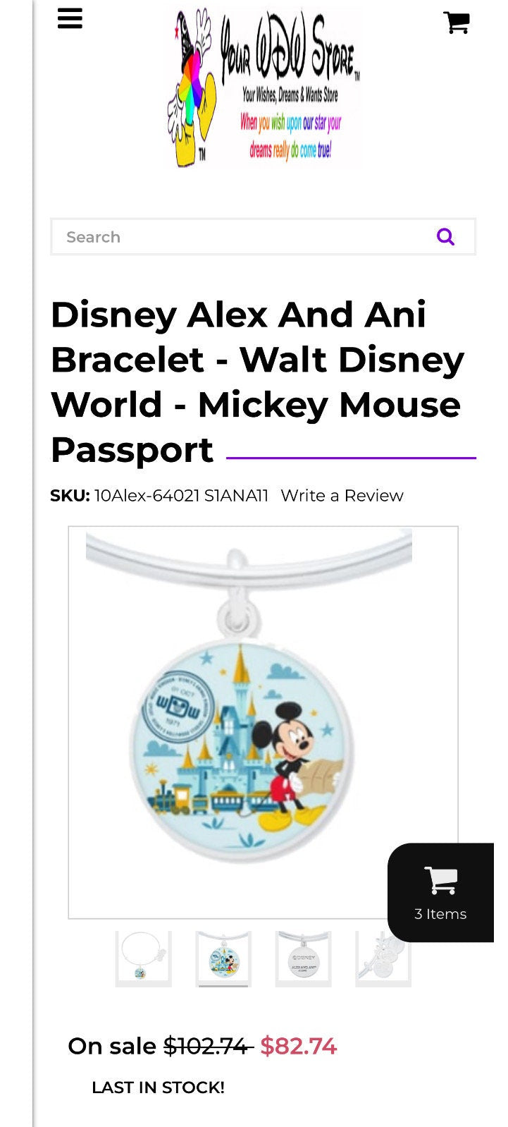 Alex and Ani - Disney Park Exclusive Bracelet - Walt Disney World, Mickey Mouse Passport, Shiny Silver Charm Bangle, Collectable Womans Gift