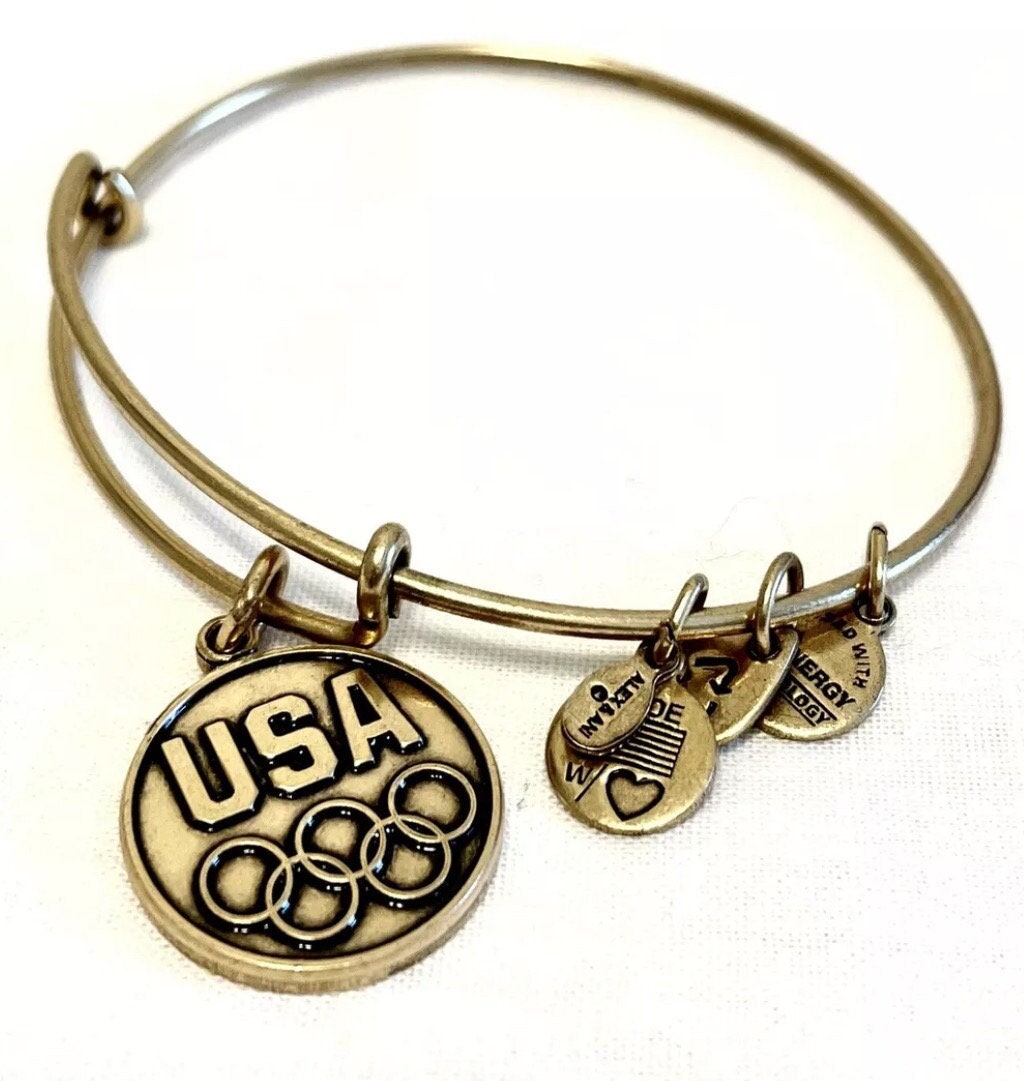 Alex and Ani - Team USA Games Charm Bangle, NWOT, Rafaelian Gold, Adjustable & Stackable, Show Your Pride, Collectable Gift for Her