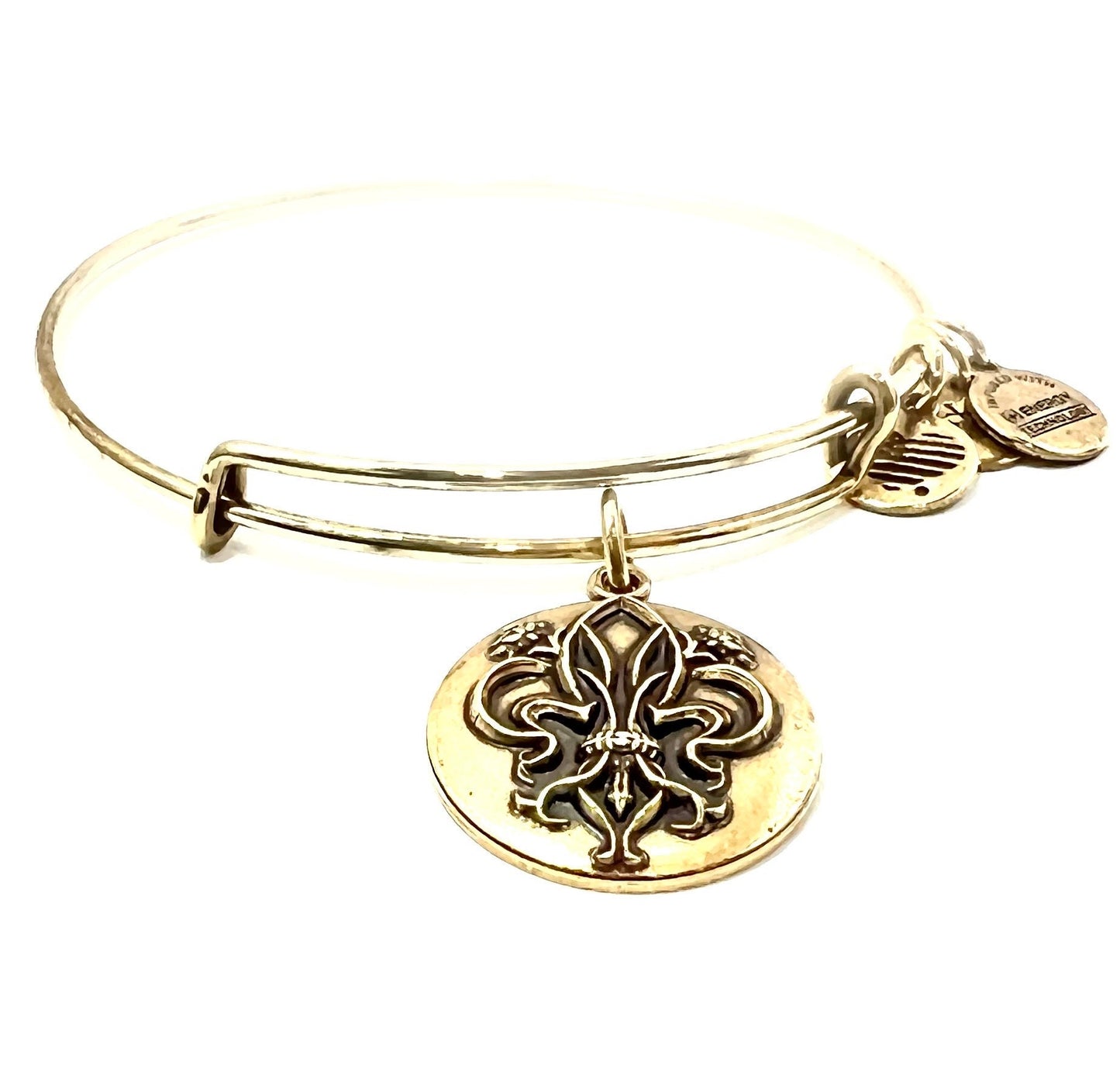 Alex and Ani - Fleur de Lis Charm Bangle Rafaelian Silver is NWT, Rafaelian Gold is EUC, Stackable, Collectable Bracelet, Gift for Her