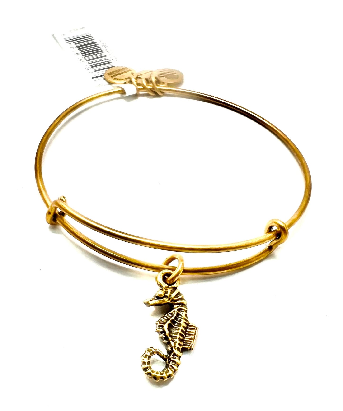 Alex and Ani - Seahorse Charm Bangle Bracelet - Rafaelian Silver/Gold, Stackable, Adjustable, Collectable Gift for Her, NWOT & NWT