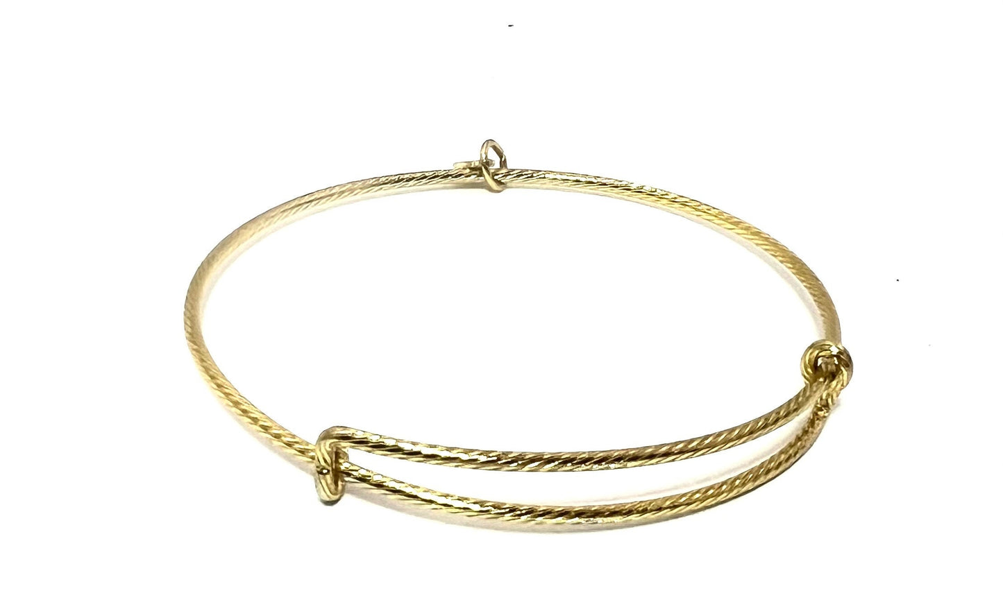 Classic Rafaelian Gold, Textured Silver Slide Bangles, Adjustable Bracelet, Collectable Gift for Her, Add Your Own Charms