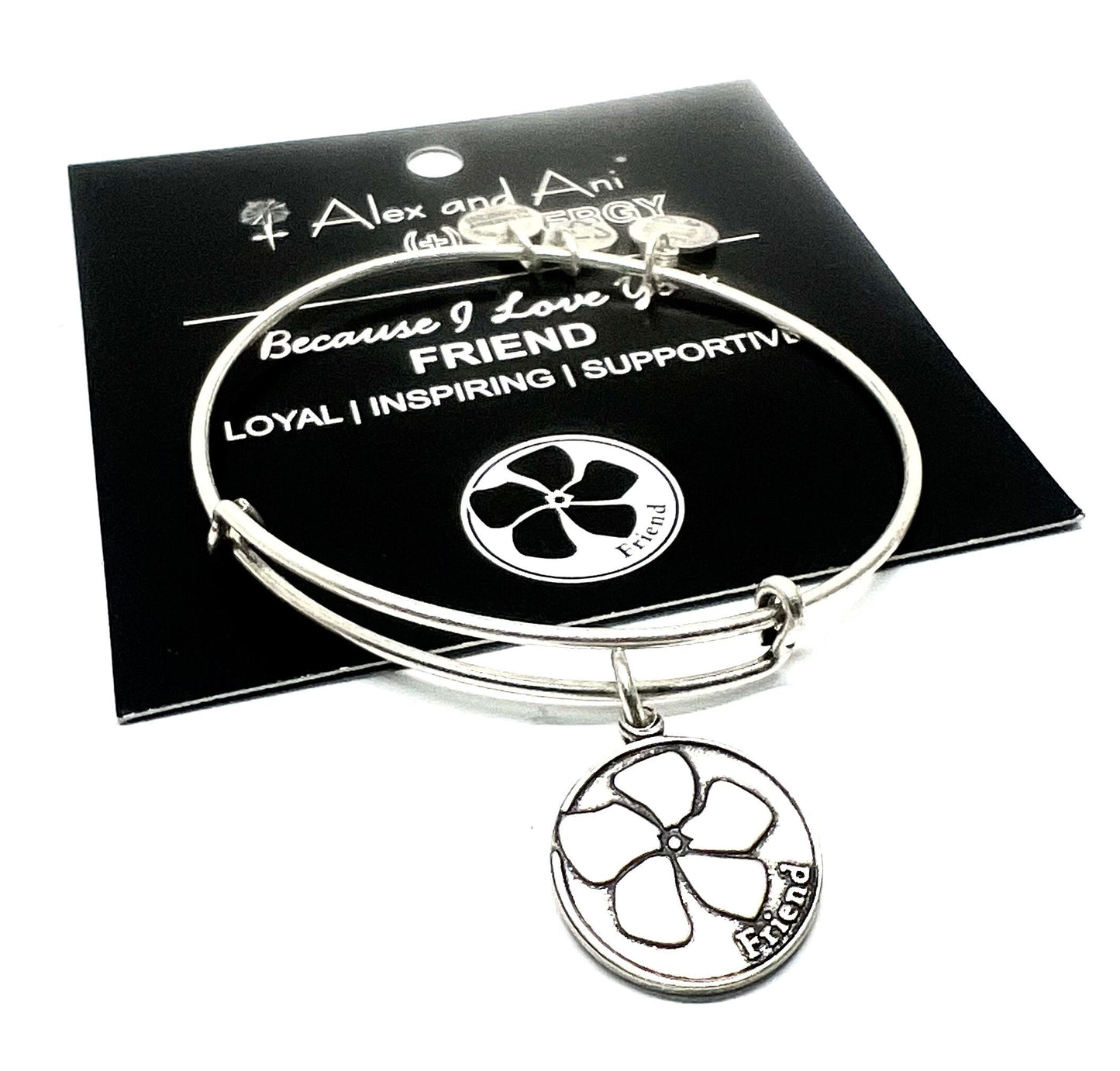 Alex and Ani - “Friend” Charm in Rafaelian Silver or Rafaelian Gold Bangle Bracelet, for Your BFF, Collectable Gift for Her, NWT+ White Card