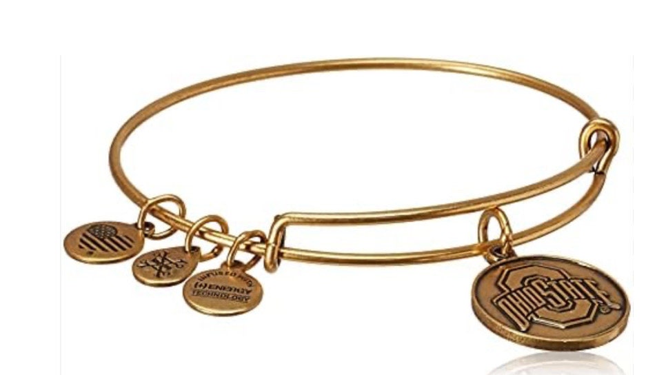 Alex and Ani - Ohio State University Logo Charm Bangle, Rafaelian Silver/Gold, Adjustable Bracelet, Show Your School Pride Collectable Gift