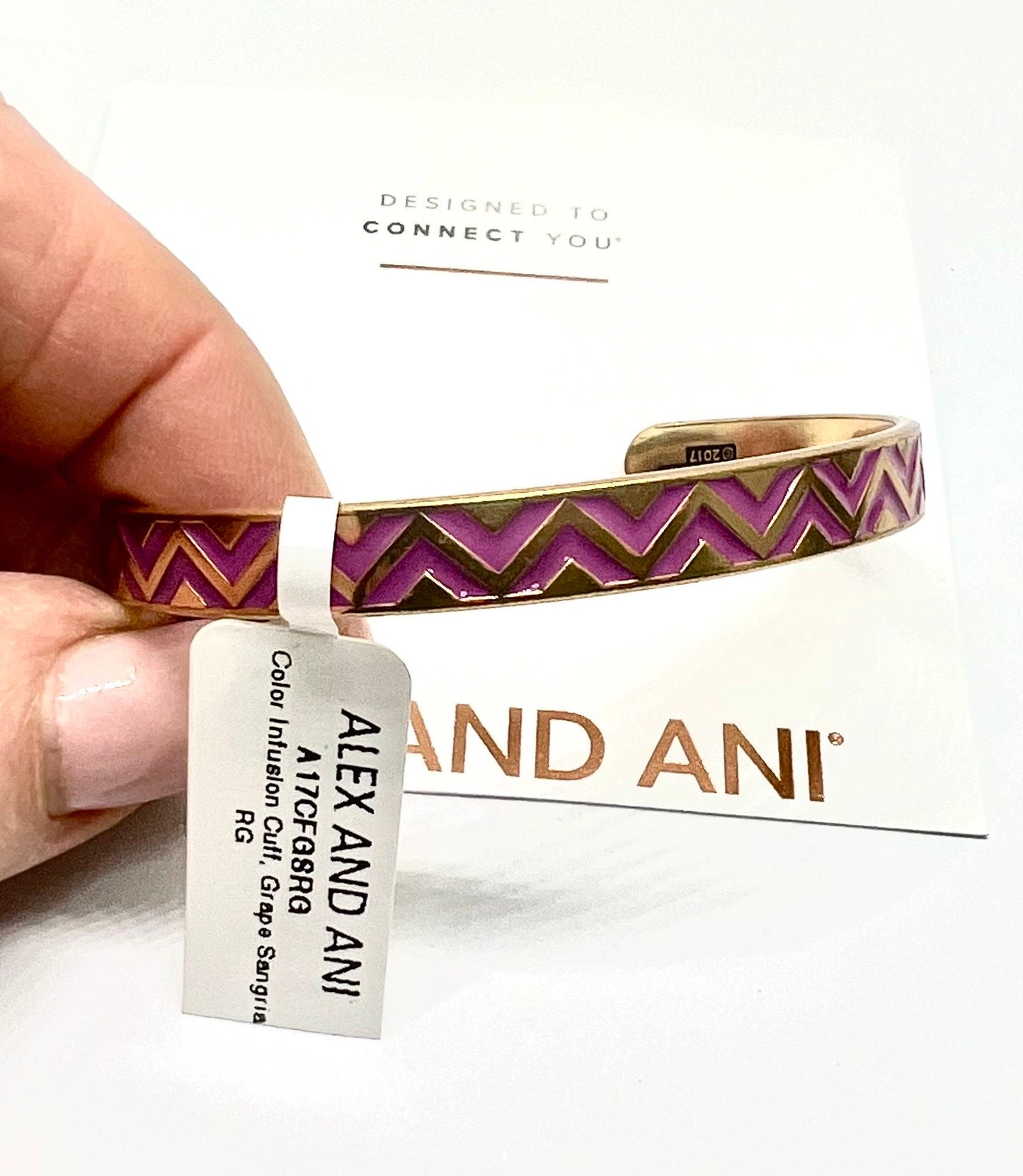 Alex and Ani – Color Infusion Cuff, Grape Sangria Comes with Card