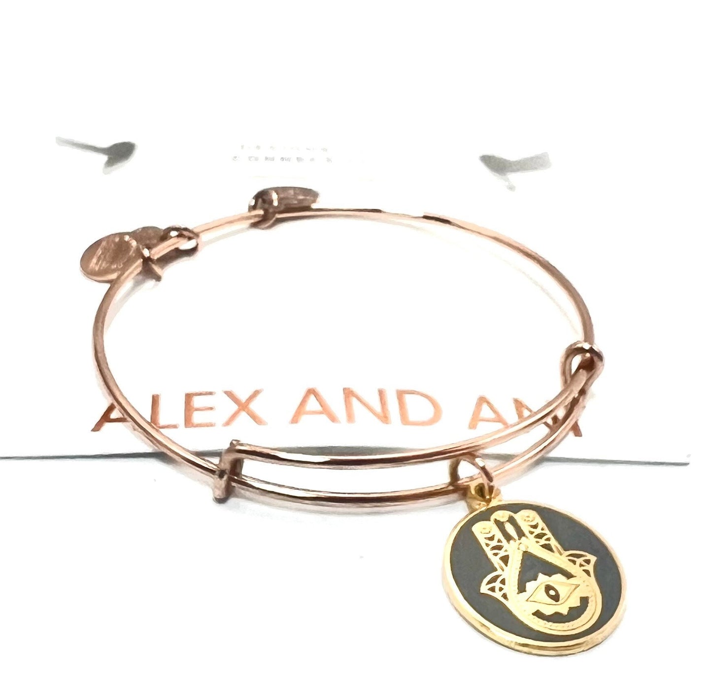 Alex and Ani - Color Infusion Hand Of Fatima, Shiny Rose Gold, Adjustable and Stackable,  Collectable Gift for Her, NWOT + Card