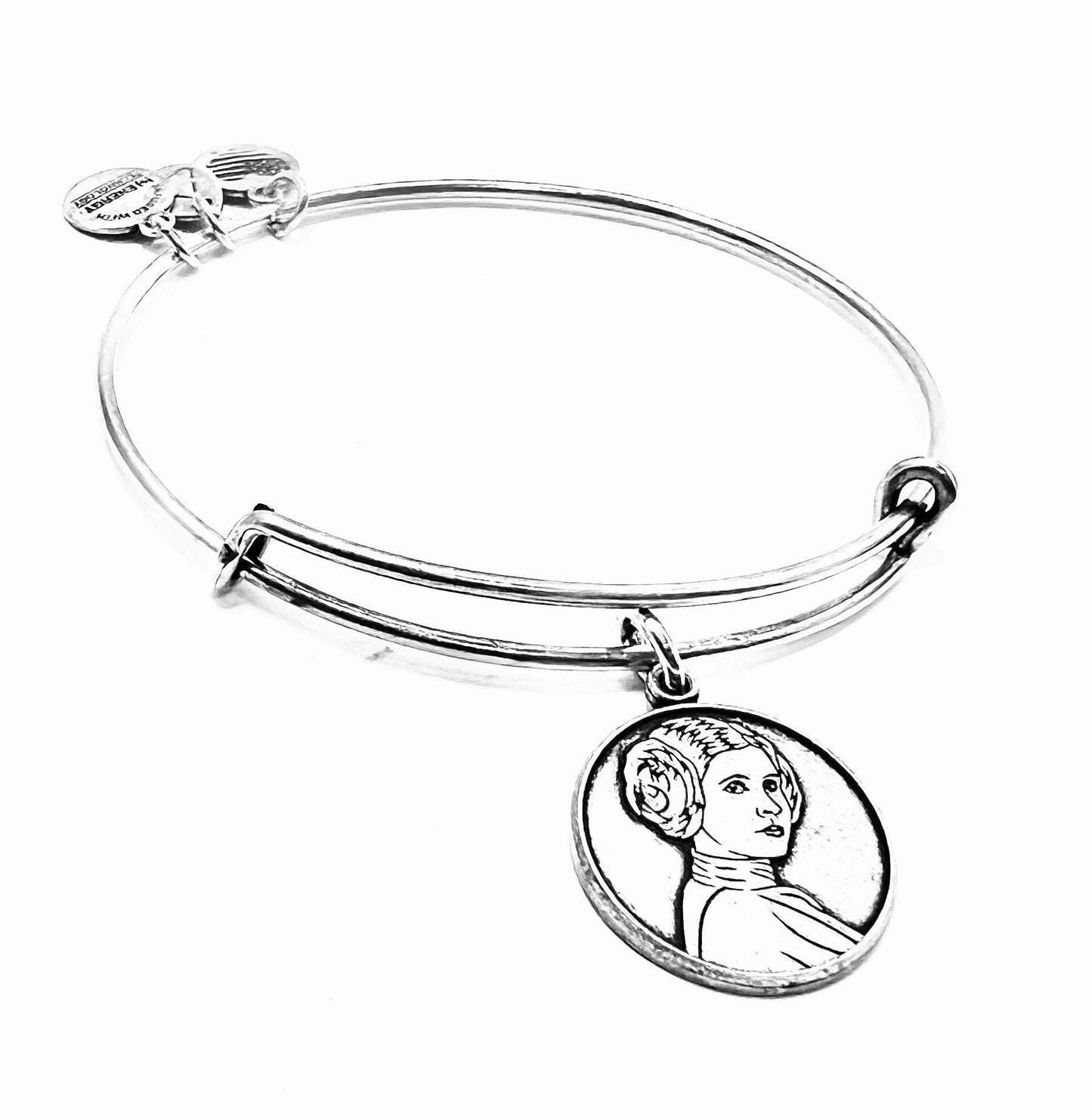 Alex and Ani - Disney Exclusive Star Wars - Princess Leia Charm Bangle Bracelet, Rafaelian Silver, NWOT, Collectable Gift for Her