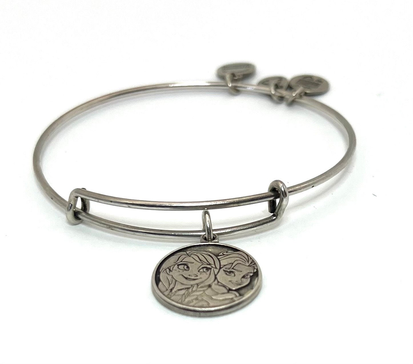 Alex and Ani - Disney Exclusive Elsa and Anna, Frozen Charm Bangle Bracelet, Rafaelian Silver, NWOT, Collectable Gift for Her