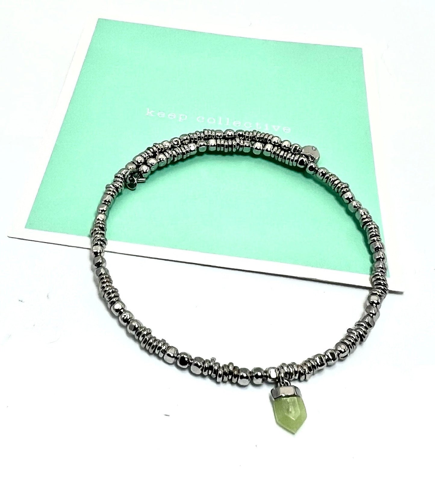 Keep Collective - Healing Beaded Wrap, Designed in California Silver Tone, NWT, Thoughtful & Meaningful Collectable Bangle Gift for Her