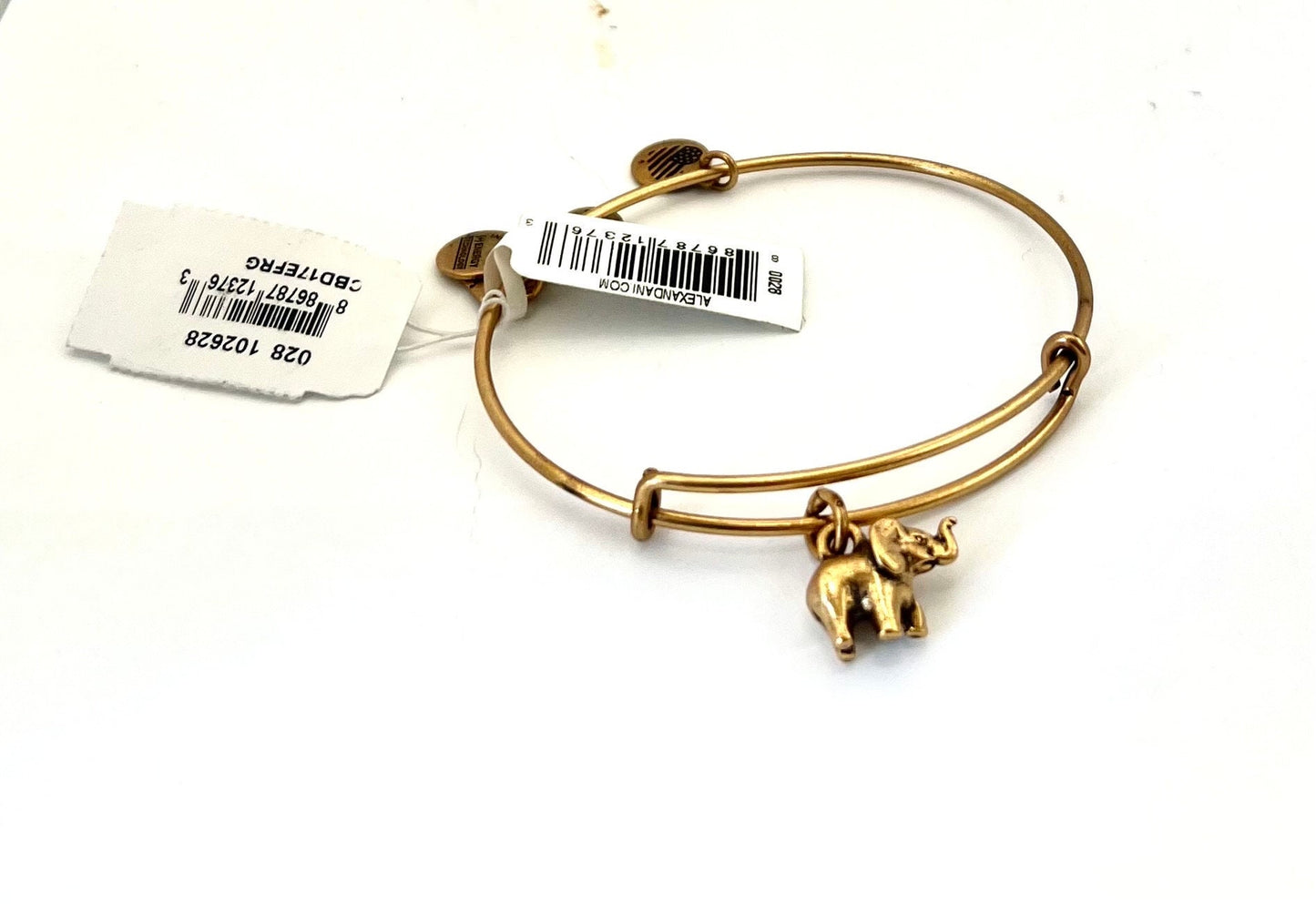 Alex and Ani - Charity by Design, Elephant II Charm, Rafaelian Silver/Gold, Adjustable & Stackable Collectable Gift for Her, NWOT + Card