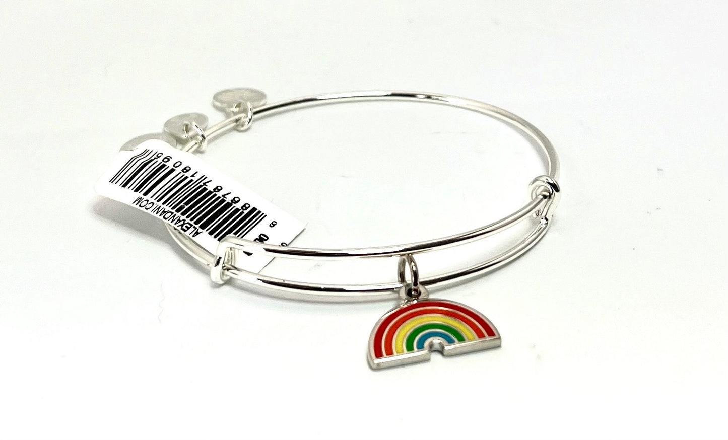 Alex and Ani - Color Infusion Rainbow Charm Bangle Bracelet, Show Pride, Shiny Gold/Silver, Collectable Gift for Her, NWT