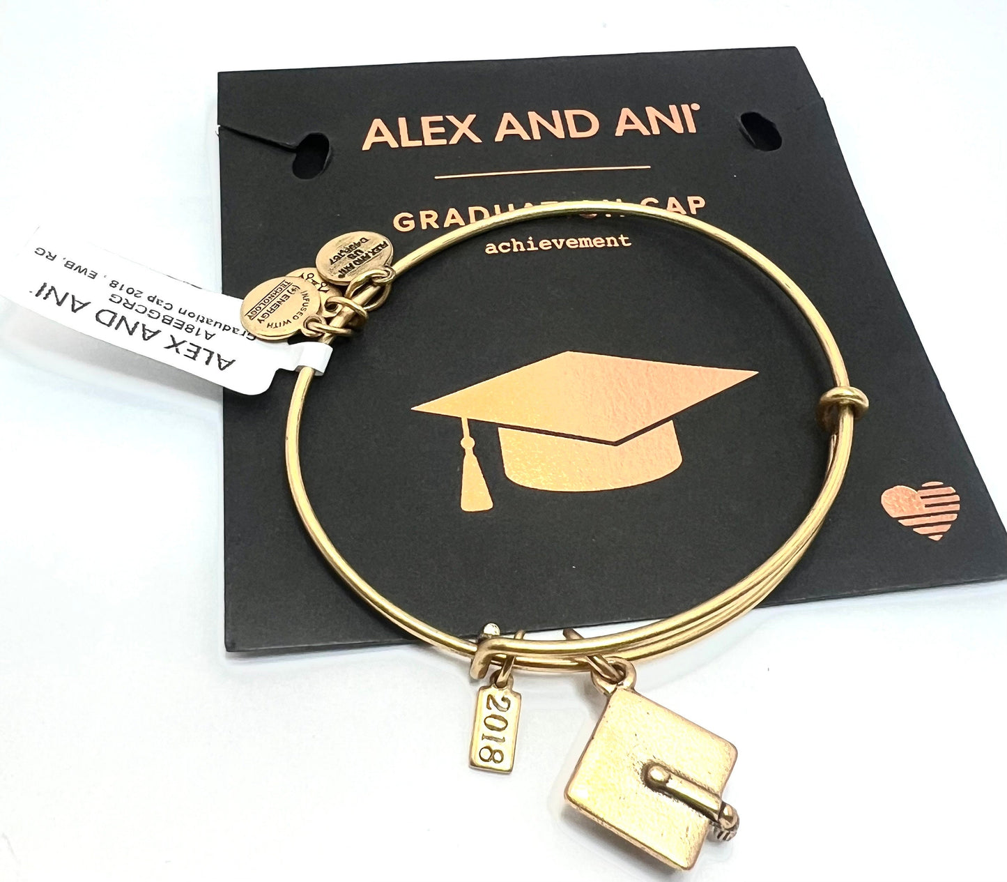 Alex and Ani - Congratulations Grad Cap w/Tassel Charm Bangle, 2014, 2015, 2016, 2018 Rafaelian Silver/Gold, Collectable Gift for Her