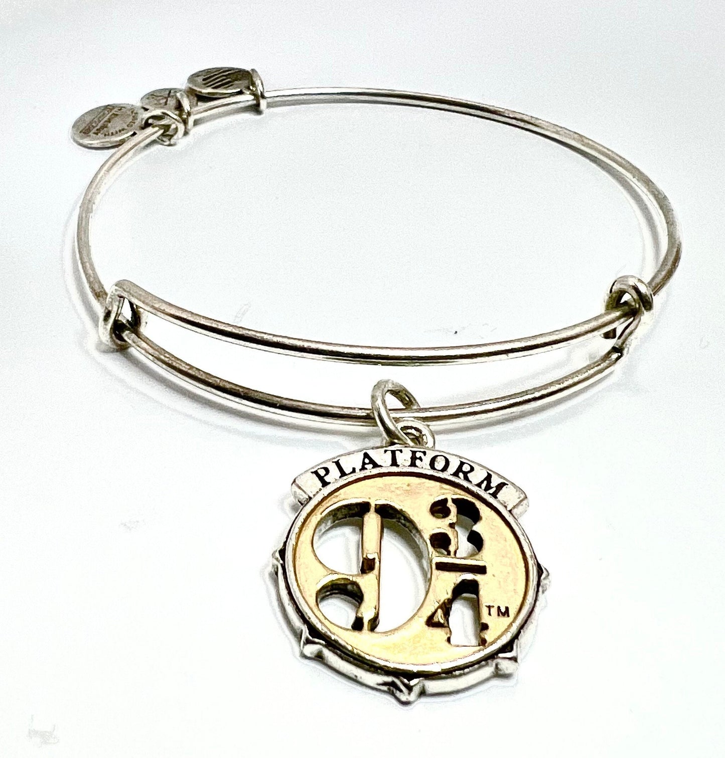 Alex and Ani - Harry Potter’s Platform 9 3/4 Charm Bangle Charm Bangle Bracelet, Rafaelian Silver/Gold, Two Toned, Collectable Gift for Her